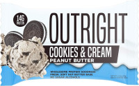 Outright Bars - Cookies & Cream Peanut Butter - Whole Food Protein Bar - No Sugar Alcohols - MTS Nutrition (12 Count) Cookies & Cream Peanut Butter 12 Count (Pack of 1)