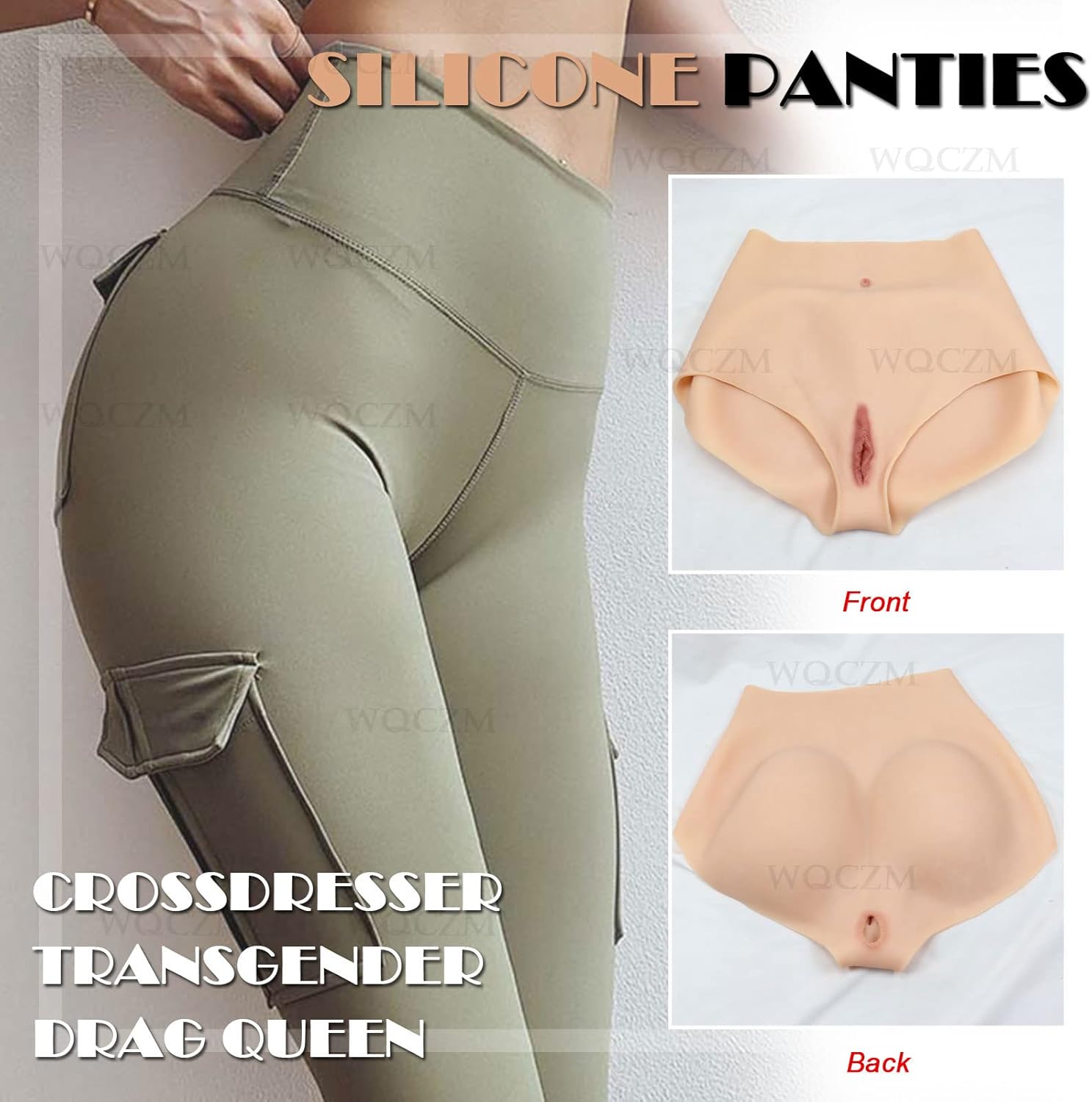 Silicone Panties Butt Shaper Sexy Fake Pussy Triangle Pants Enhancer Fake Pussy Hiding Gaff Briefs for Crossdresser