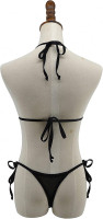 Womens Bikini with Polyester White/Black See Through Micro Sexy G String Sheer Thong Mesh Bikinis for Women Swimsuit