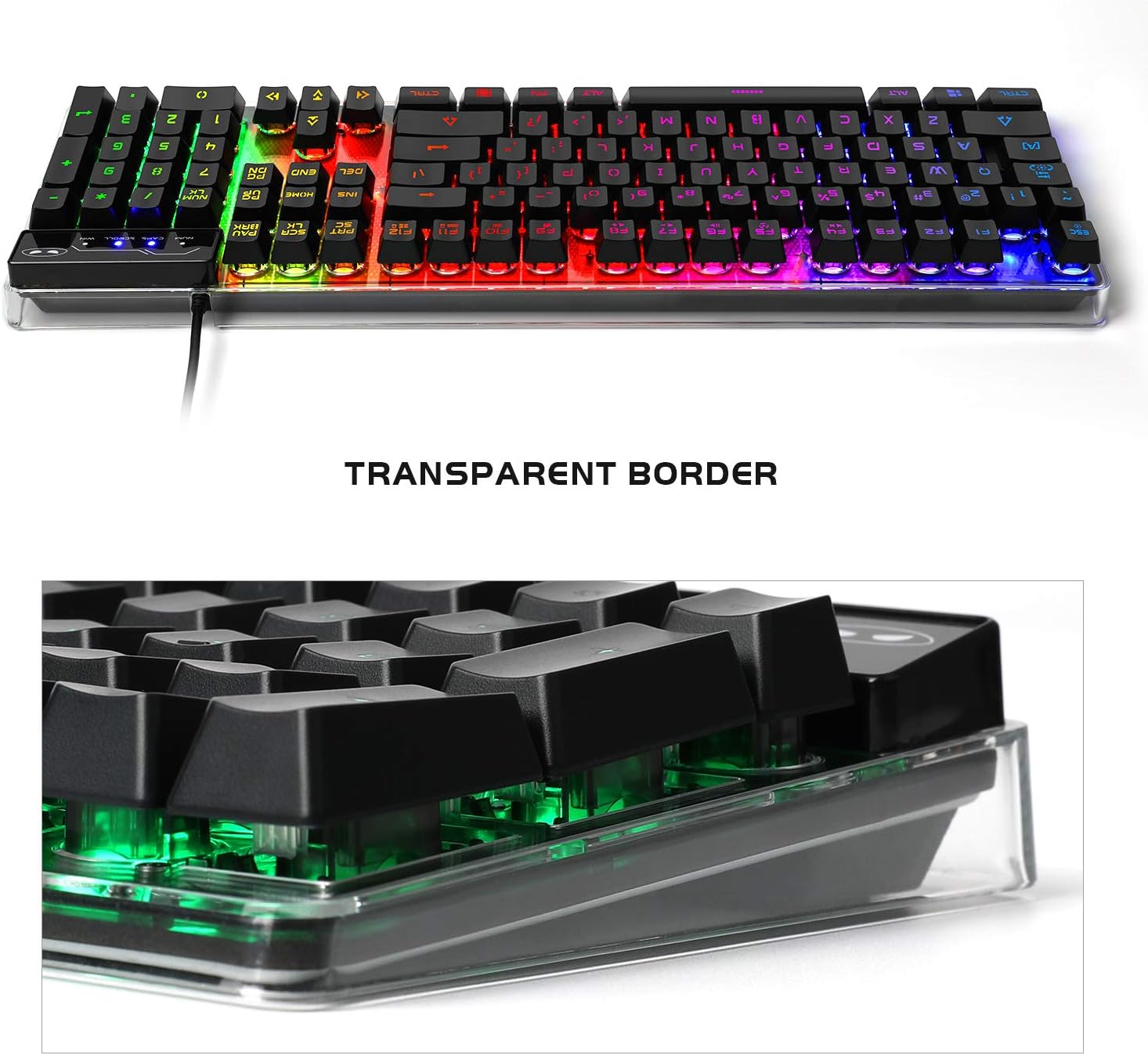 Gaming Keyboard and Mouse Combo, K1 RGB LED Backlit Keyboard with 104 Key Computer PC Gaming Keyboard for PC/Laptop (Black)