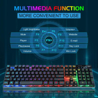 Gaming Keyboard and Mouse Combo, K1 RGB LED Backlit Keyboard with 104 Key Computer PC Gaming Keyboard for PC/Laptop (Black)