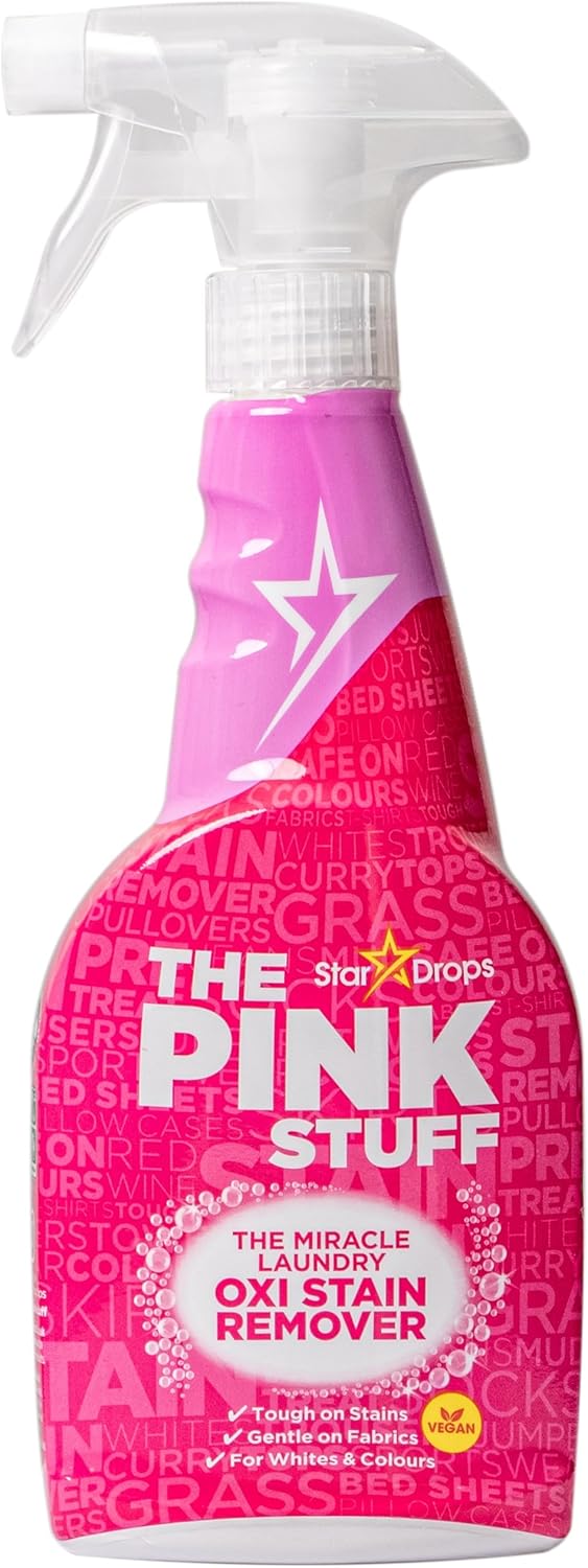 Stardrops - The Pink Stuff - The Miracle Laundry Oxi Stain Remover Spray 500ml RHUBARB 1 Count (Pack of 1)
