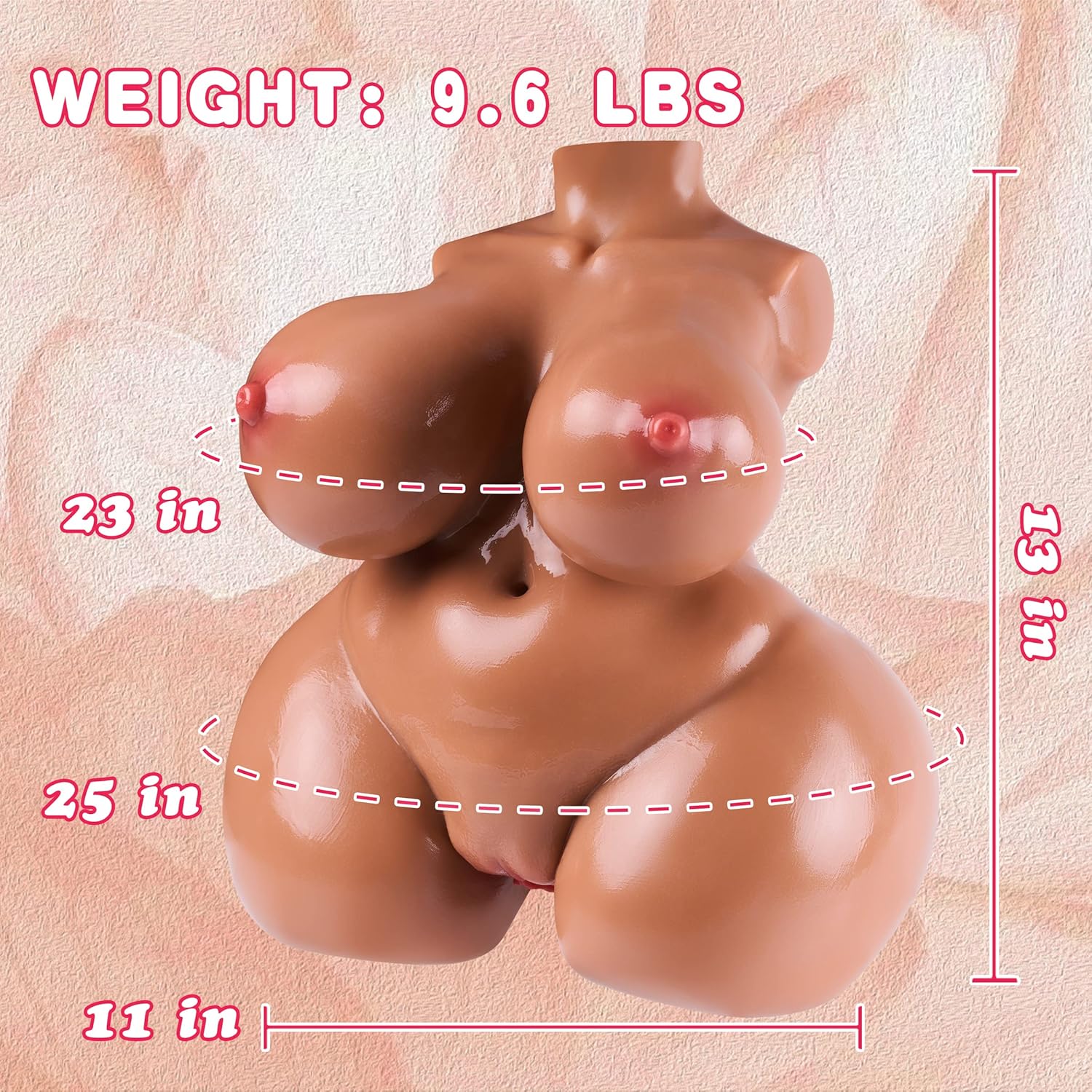 9.6lb BBW Adult Sex Doll Male Masturbator, 3 in 1 Female Love Doll 3D Realistic Torso Sex Dolls with Big Breasts & Butt Male Sex Toy Pocket Pussy for Men Masturbation Sex Toys for Men 9.4lb（Brown）