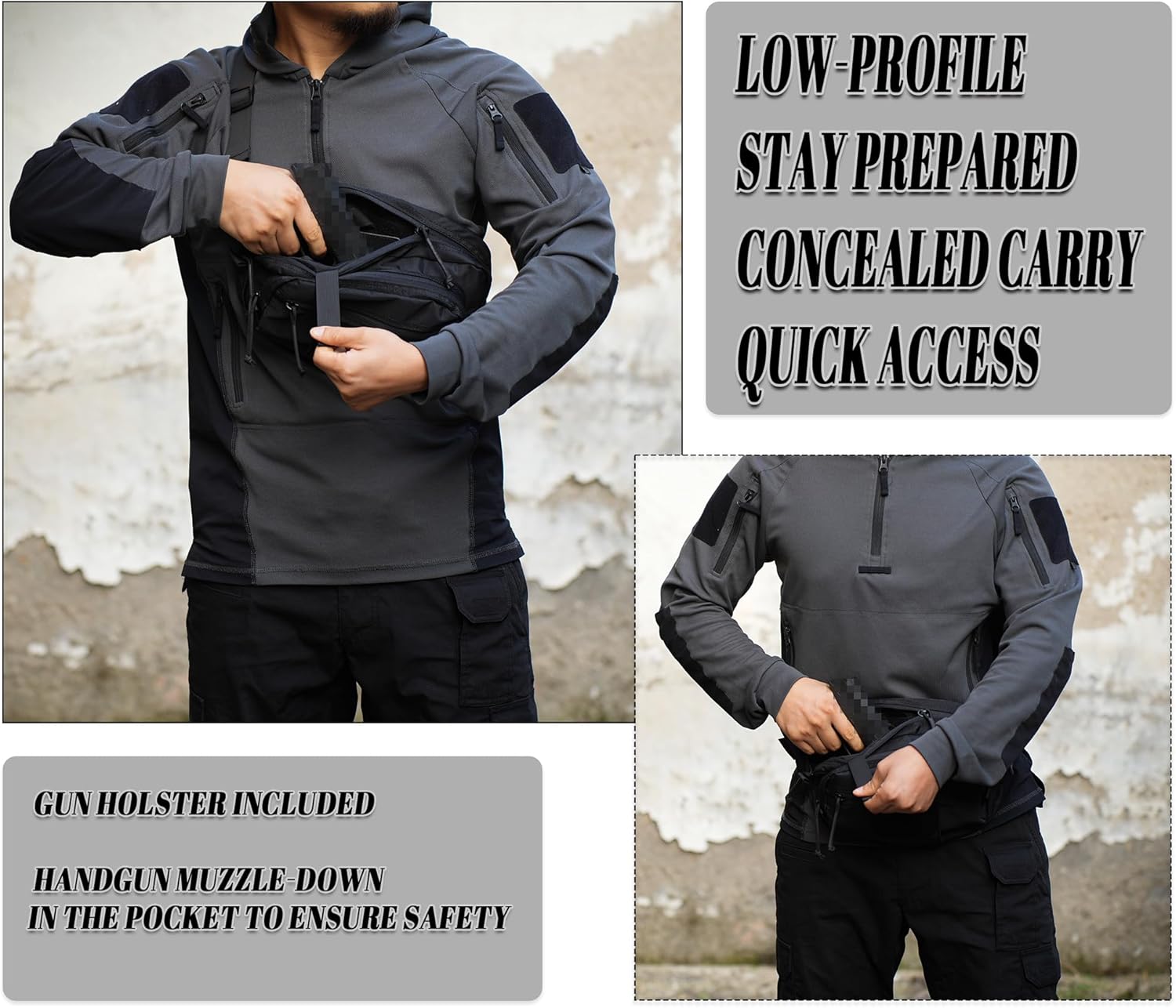 Tactical Fanny Pack for Handgun Pistol Concealed Carry, Quick Access Waist Bag for Everyday Gear EDC Outdoor Hiking with Gun Holster Black