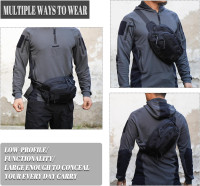 Tactical Fanny Pack for Handgun Pistol Concealed Carry, Quick Access Waist Bag for Everyday Gear EDC Outdoor Hiking with Gun Holster Black