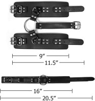 Restraints Sex Kit Neck to Wrist Cuffs y Restraint Collar Handcuffs Bondage Set Adjustable for Couples Adults BDSM Play Sex Games (Black)