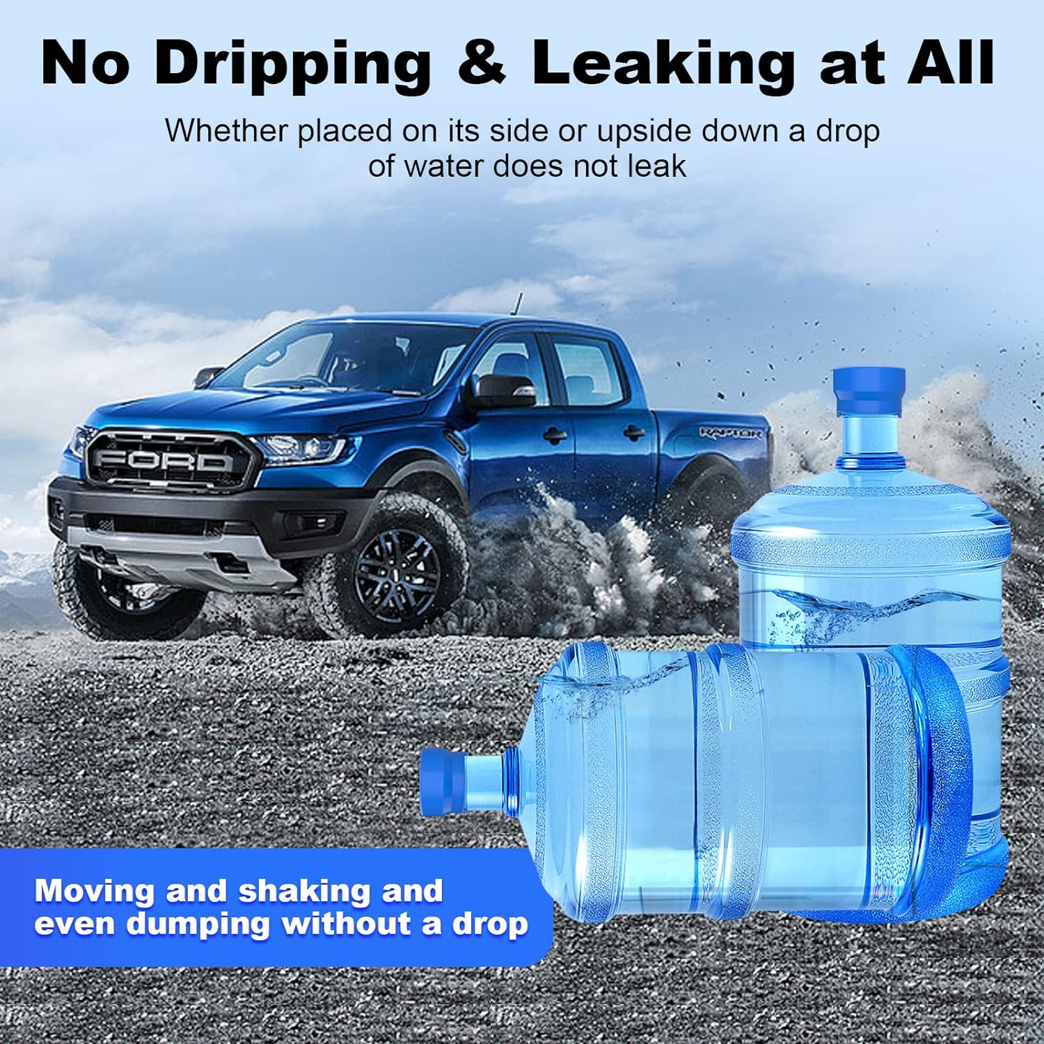 MYLOLF 3 & 5 Gallon Water Jug Cap, 3 Pack Reusable Food Grade Silicone Replacement Cap for 55mm Standard/Screw/Crown Tops Water Bottle and Water Dispensers, Non-Spill & Leak Free