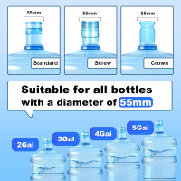 MYLOLF 3 & 5 Gallon Water Jug Cap, 3 Pack Reusable Food Grade Silicone Replacement Cap for 55mm Standard/Screw/Crown Tops Water Bottle and Water Dispensers, Non-Spill & Leak Free