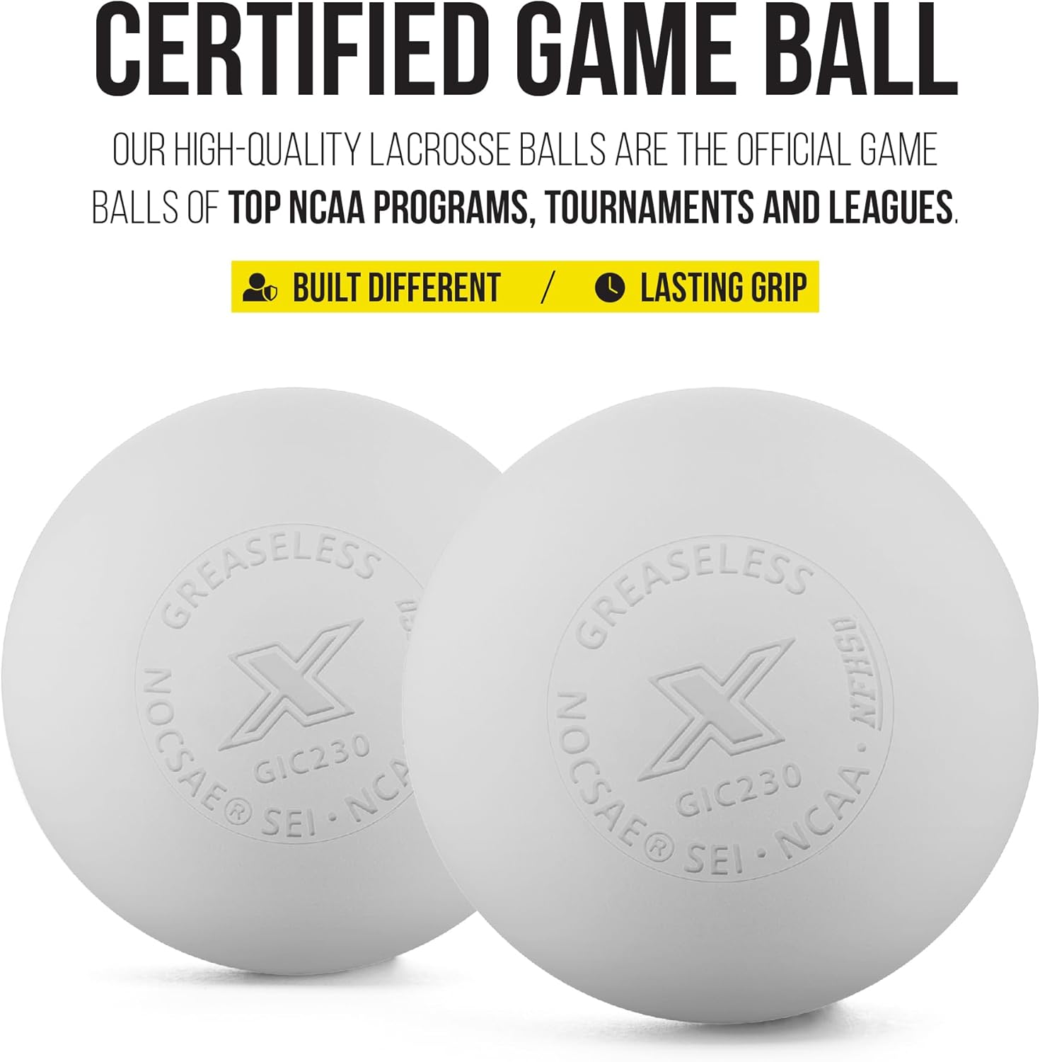 Guardian Innovations Pearl X and NX Greaseless Lacrosse Balls - Official Ball of US Lacrosse & Team USA (Pearl X: Meets NOCSAE Standards and SEI/NCAA/NFHS Certified; Pearl NX: No-Bounce for Practice)