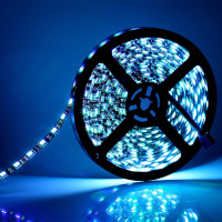 SUPERNIGHT LED Strip Lights, 16.4FT 5M SMD 5050 Waterproof 300LEDs RGB Color Changing Flexible LED Light Strip for Bedroom, TV Back Lighting, Christmas, Valentine's Day (Black PCB)