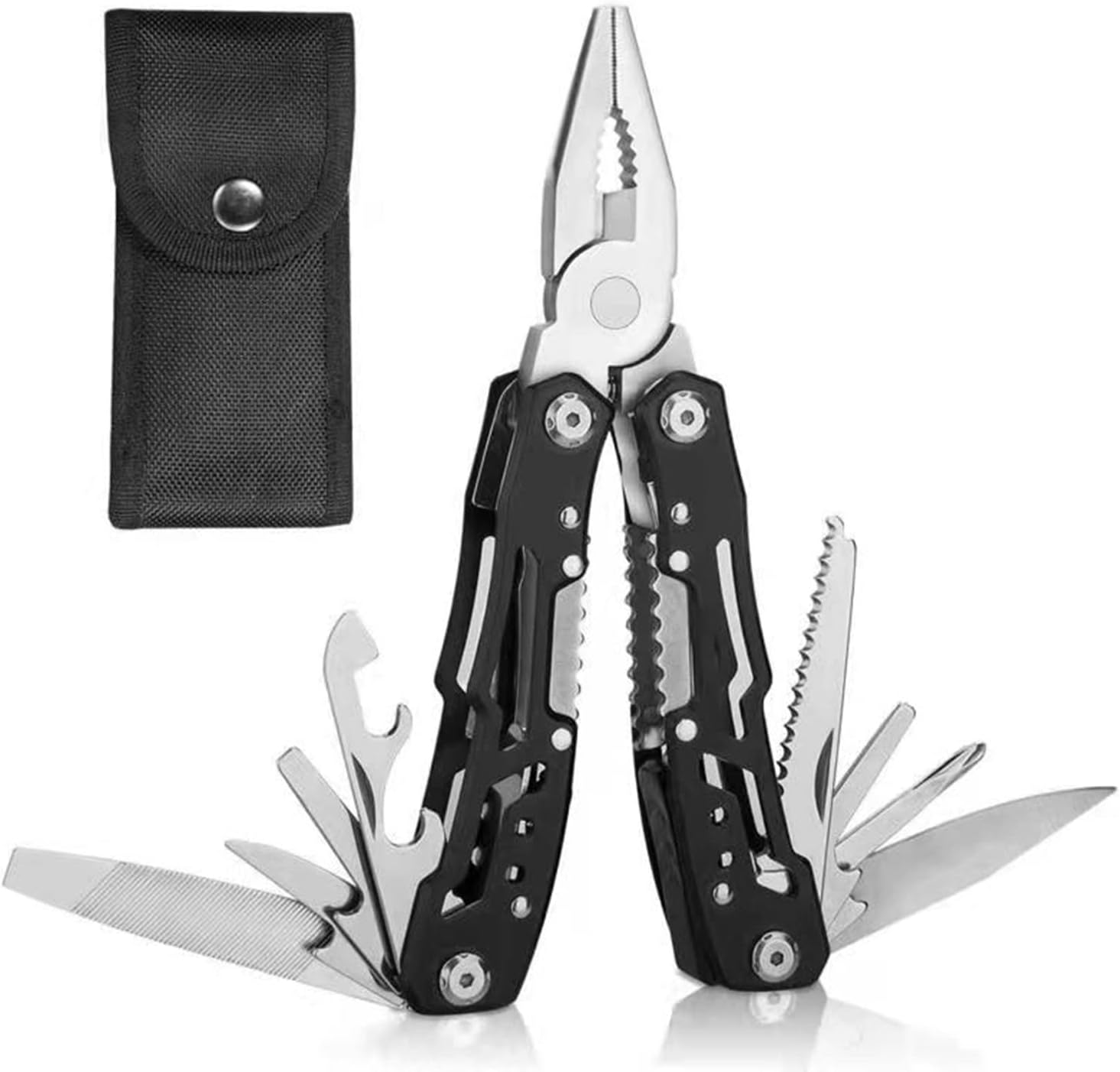 Multitool, 14 in 1 Multitool Pliers, Multi Tool Stainless Steel Pocket Multitool with Sheath, Multitools for Outdoor, Survival, Camping, Hiking, Simple Repair