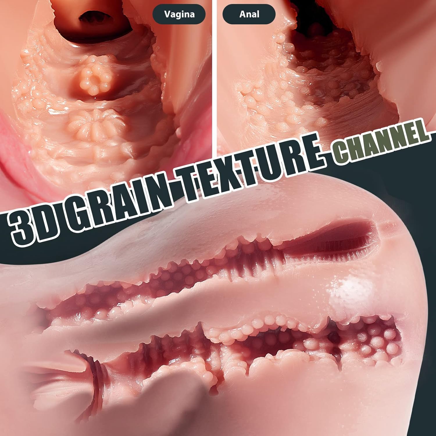 Sex Doll Torso Male Masturbator Realistic Men’s Sex Doll with Big Boobs, Chocolate 9.26LB Lifelike Adult Male Sex Toys for Vagina Anal Breast Play Silicone Female Torso Reusable Toys (Skin)