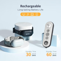 PATPET Shock Collar for Dogs(10-120lbs), 4000ft Rechargeable IPX7 Waterproof Training Collar with Remote for 2 Dogs- Electric Dog Collar for Small Medium Large Dogs 2 Packs Light grey