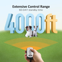 PATPET Shock Collar for Dogs(10-120lbs), 4000ft Rechargeable IPX7 Waterproof Training Collar with Remote for 2 Dogs- Electric Dog Collar for Small Medium Large Dogs 2 Packs Light grey