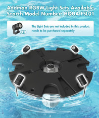HQUA-FS02 120V, 1/4HP, OD(φ) 32” Large Pond Floating Fountain with 9000 GPH Fountain Pump, 100’ Power Cord, Two Spray Patterns 25'x6' and 13'×4' (1/4 HP Fountain)