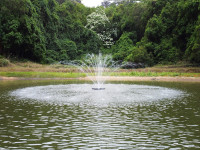 HQUA-FS02 120V, 1/4HP, OD(φ) 32” Large Pond Floating Fountain with 9000 GPH Fountain Pump, 100’ Power Cord, Two Spray Patterns 25'x6' and 13'×4' (1/4 HP Fountain)