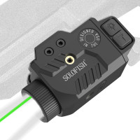 Solofish 800lm Pistol Light Laser Combo with Adjustable Rail, Shockproof Green Laser Sight and Gun Light with Strobe Function, Rechargeable 800lm Green Laser Light Combo Slidable Rail - Green