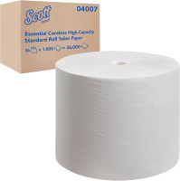 Scott Professional Essential Coreless High-Capacity Standard Roll Toilet Paper, Bulk (04007), 2-Ply, White (36 Rolls of 1,000 Sheets, 36,000 Sheet Total) Coreless Toilet Paper