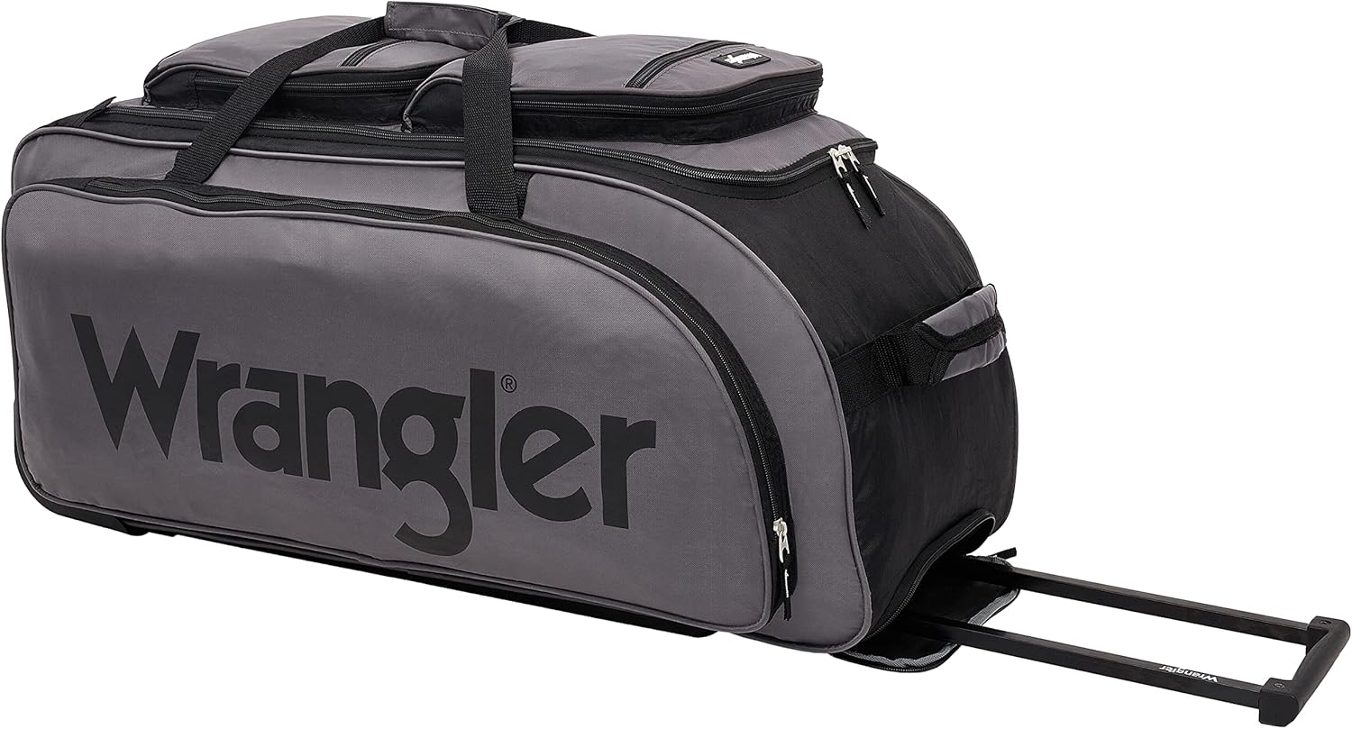 Wrangler Wesley Rolling Duffel Bag Charcoal Grey