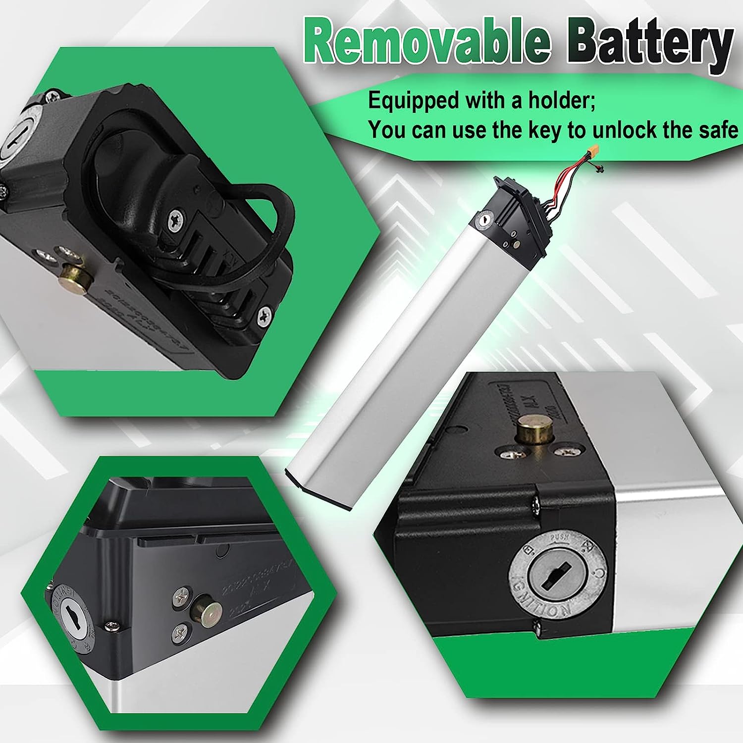 YLuBik Electric Bike Battery - 48V 10Ah, Folding Electric Bicycle 480Wh Replacement Battery,Li-ion Battery with Conversion Kit, Motor Max Power 350W