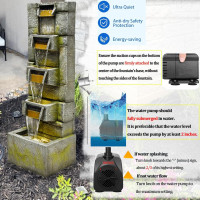 SERBILHOME Water Fountain Outdoor Garden Fountains Outdoor and Waterfalls 41.14 Inches Modern Cascading Floor-Standing Indoor Outdoor Fountain Decor Any Home or Garden, Office