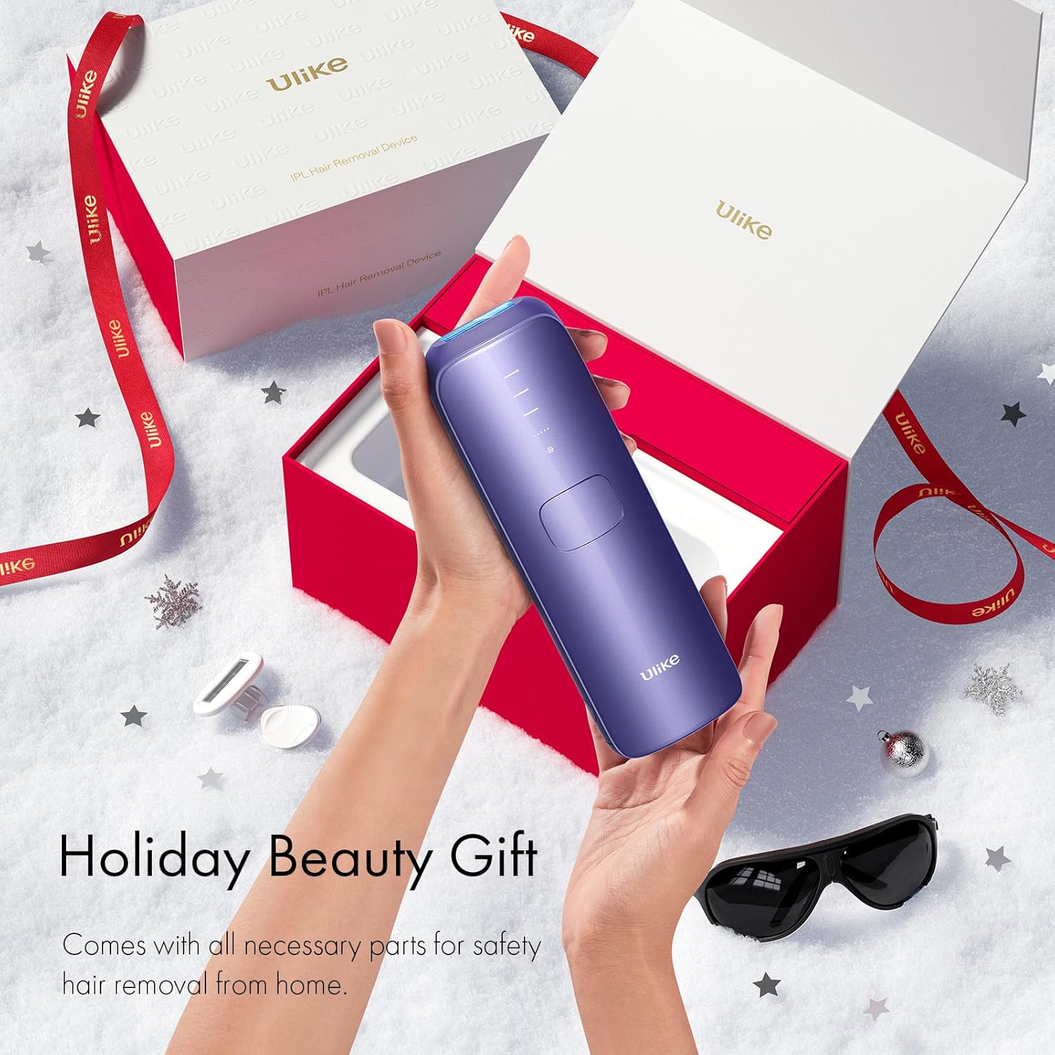 Ulike Laser Hair Removal for Women and Men, Air 3 Ice-Cooling IPL Hair Removal Device for Nearly Painless & Long-Lasting Results, 3 Modes & Auto Flashing for Fast Full Body Hair Removal from Home Purple