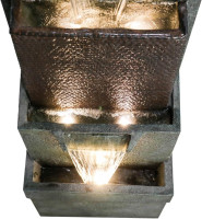 39.3''H Outdoor Garden Modern Water Fountain Decor, Outdoor Waterfall Resin Fountain for Garden, Floor Patio, Deck, Porch, Backyard and Home Art Decor Gray