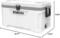 Igloo Coolers Marine Series, Insulated Portable Hard Side Cooler Ice Chest, Great for Fishing, Camping, Boating, & More White