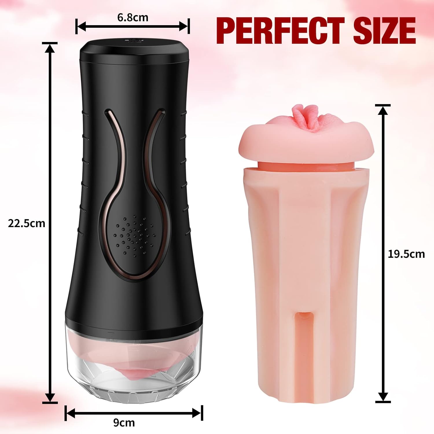 Mens Sex Toys Male Masturbator, Vibrating Masturbator Squeezable Pocket Pussy for Men with 7.5