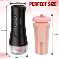 Mens Sex Toys Male Masturbator, Vibrating Masturbator Squeezable Pocket Pussy for Men with 7.5