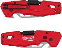 Milwaukee FASTBACK Folding Utility Knife w/Blade Multifunctionality, Red-black