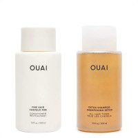 OUAI Fine Hair Detox Shampoo & Conditioner Bundle - Volumizing Hair Care Set for Added Softness, Bounce & Removing Product Build Up (2 x 10 Oz)