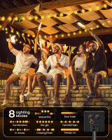 Solar String Lights Outdoor 60 LED 36FT with 8 Lighting Modes, Waterproof Solar Powered Crystal Globe Patio Lights for Garden Yard Porch Wedding Party Decor (Warm White) Globe Warm White