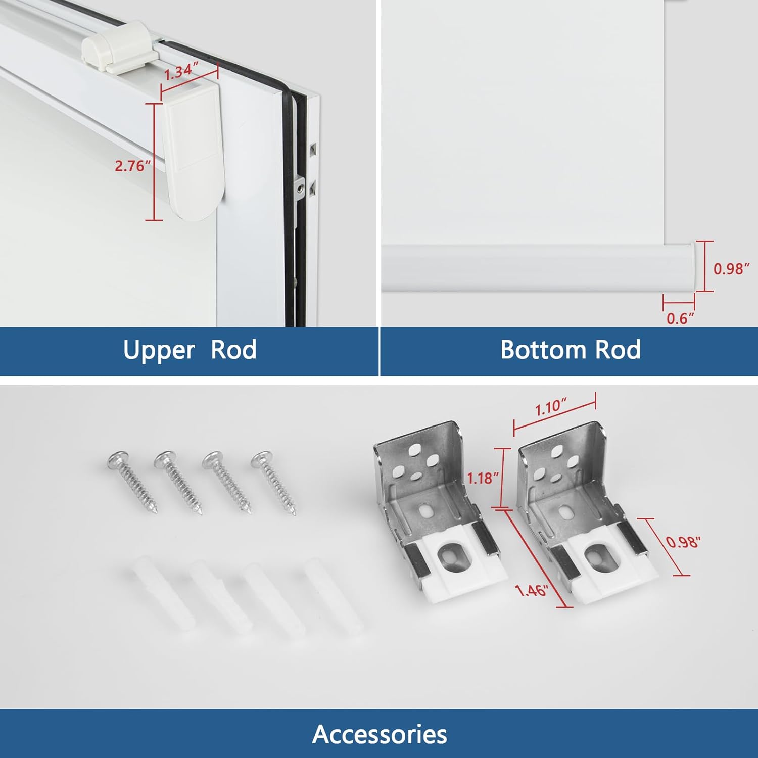 Grandekor Motorized Roller Shade with Remote Control,Motorized Blinds 100% Blackout Electric Shades, Cordless Window Blinds Shades for Bedroom Living Room Office,White,W27 xH72 White 27