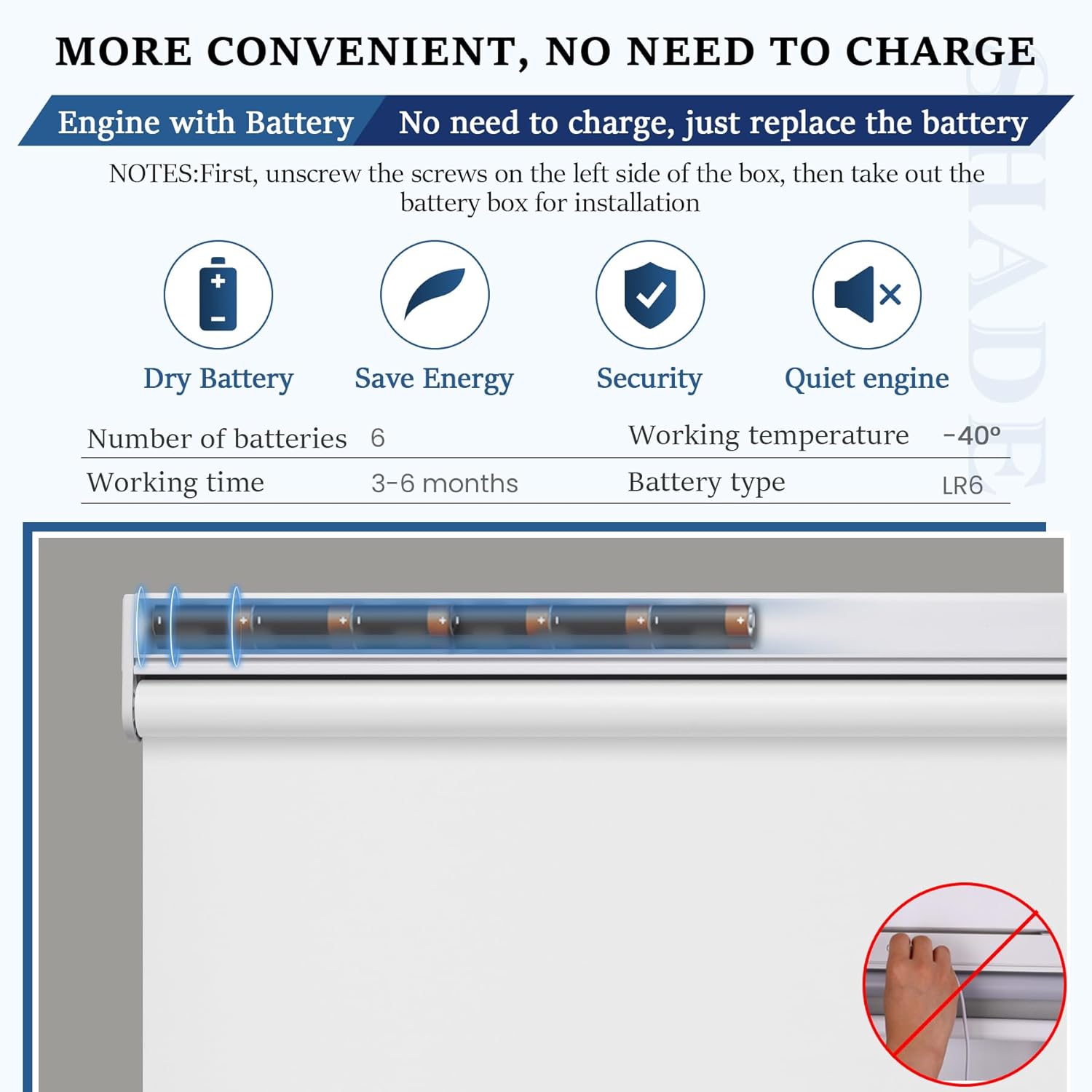Grandekor Motorized Roller Shade with Remote Control,Motorized Blinds 100% Blackout Electric Shades, Cordless Window Blinds Shades for Bedroom Living Room Office,White,W27 xH72 White 27