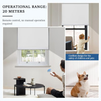Grandekor Motorized Roller Shade with Remote Control,Motorized Blinds 100% Blackout Electric Shades, Cordless Window Blinds Shades for Bedroom Living Room Office,White,W27 xH72 White 27