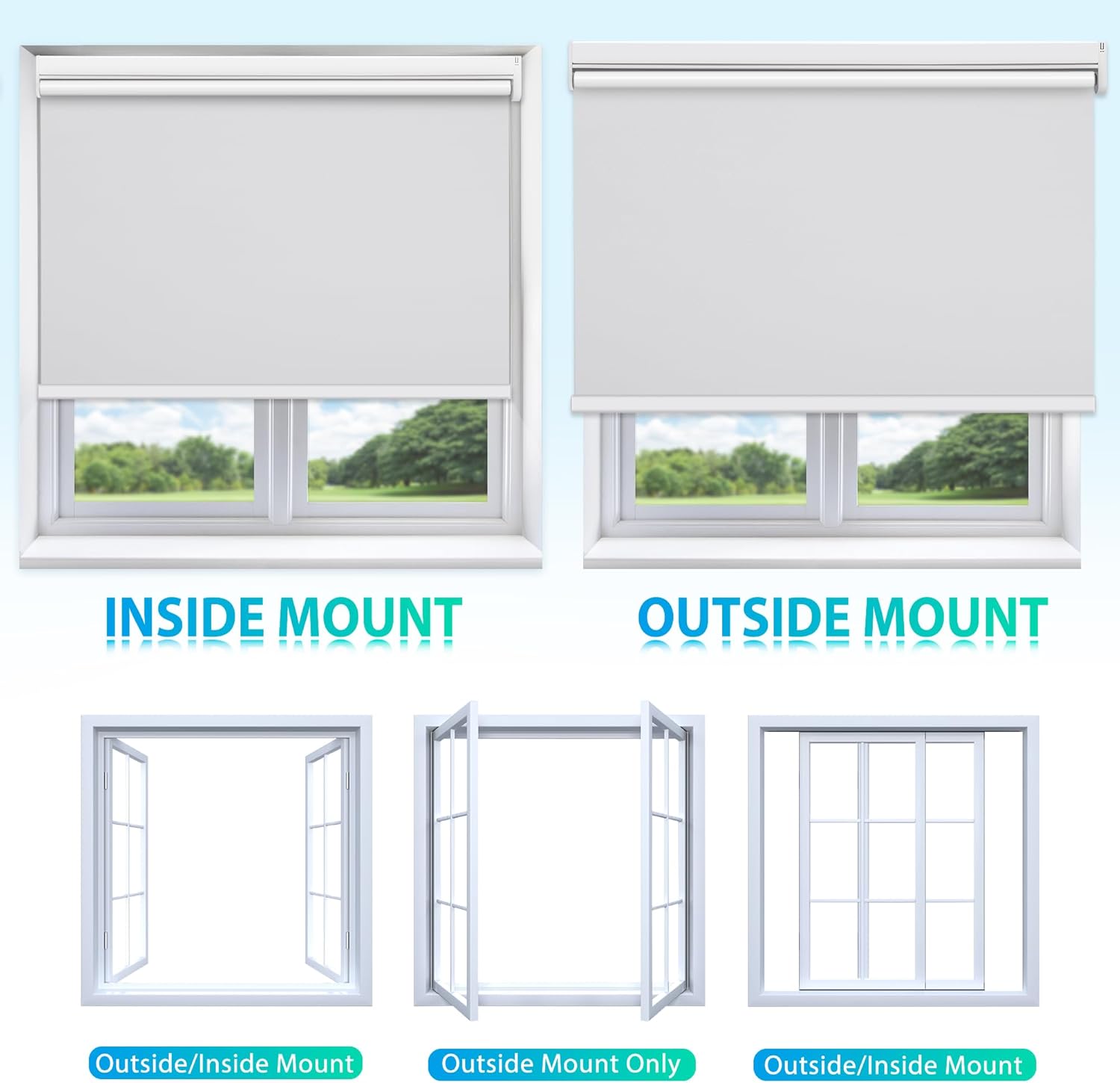 Allesin Motorized Roller Blinds with Remote Control for Windows, Blackout Smart Roller Shade, Battery Powered Electric Smart Blind (White,H72 x W31) White 31