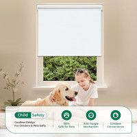 Allesin Motorized Roller Blinds with Remote Control for Windows, Blackout Smart Roller Shade, Battery Powered Electric Smart Blind (White,H72 x W31) White 31