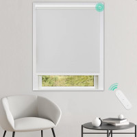 Allesin Motorized Roller Blinds with Remote Control for Windows, Blackout Smart Roller Shade, Battery Powered Electric Smart Blind (White,H72 x W31) White 31