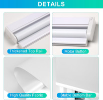 Allesin Motorized Roller Blinds with Remote Control for Windows, Blackout Smart Roller Shade, Battery Powered Electric Smart Blind (White,H72 x W31) White 31