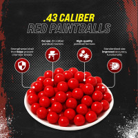 3Skull .43 Caliber Paintballs for Umarex T4E Paintball Pistols Blood Red Fill - .43 Cal Ammo 250
