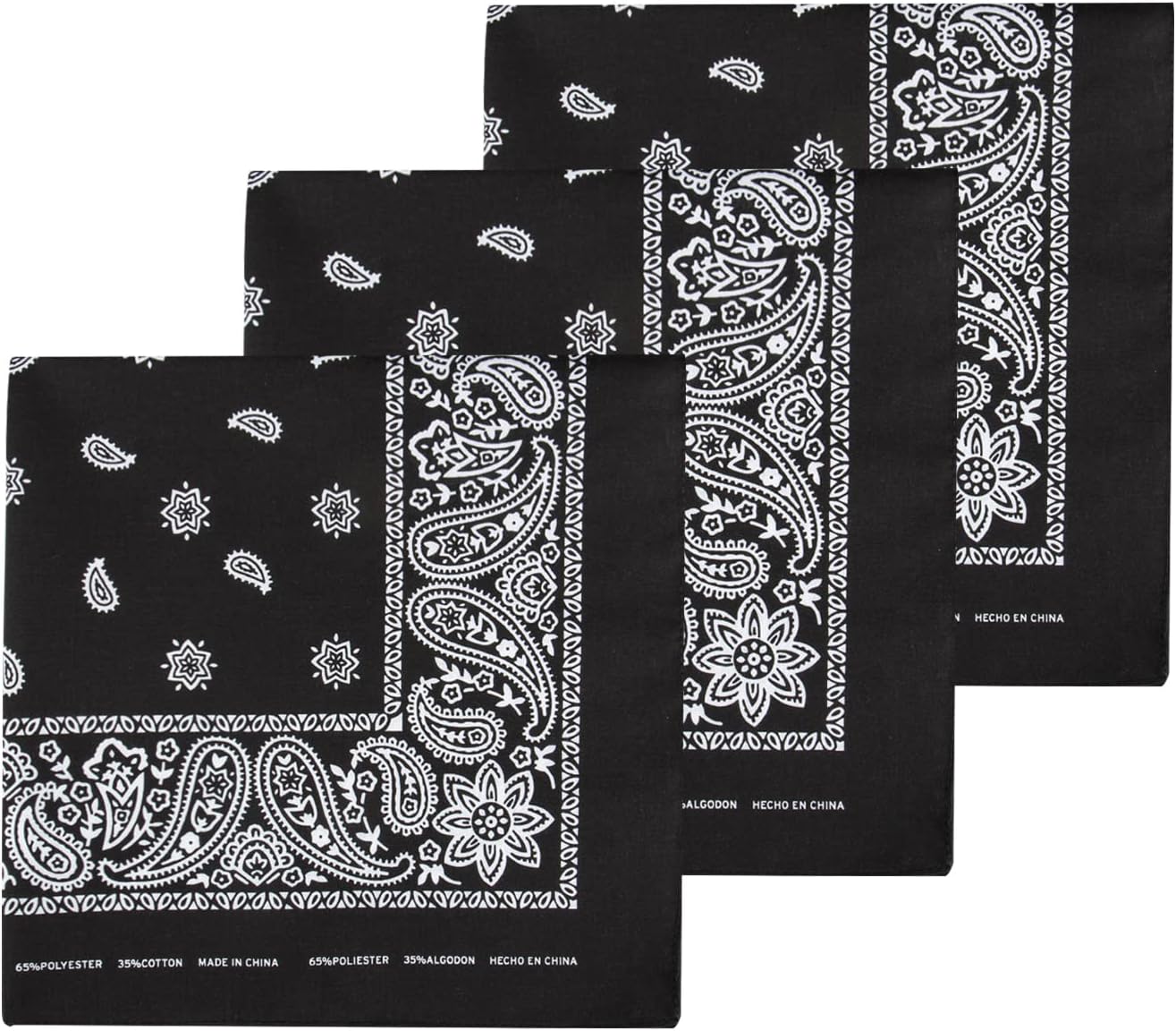 Levi’s All-Gender Multi-Purpose Bandana Gift Set – Headband, Wrap, Face & Neck Coverage Pack 3 Black