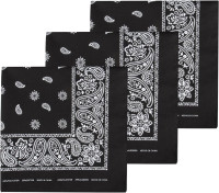 Levi’s All-Gender Multi-Purpose Bandana Gift Set – Headband, Wrap, Face & Neck Coverage Pack 3 Black