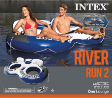 Intex River Run II Water Tube Float Raft Lounger W Cooler Model 58837EP (2 Pack)