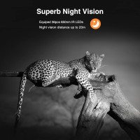 VOOPEAK Solar Trail Camera 4K 30fps, WiFi Bluetooth 36MP Game Camera, 120° Detection Angle Night Vision Motion Activated IP66 Waterproof