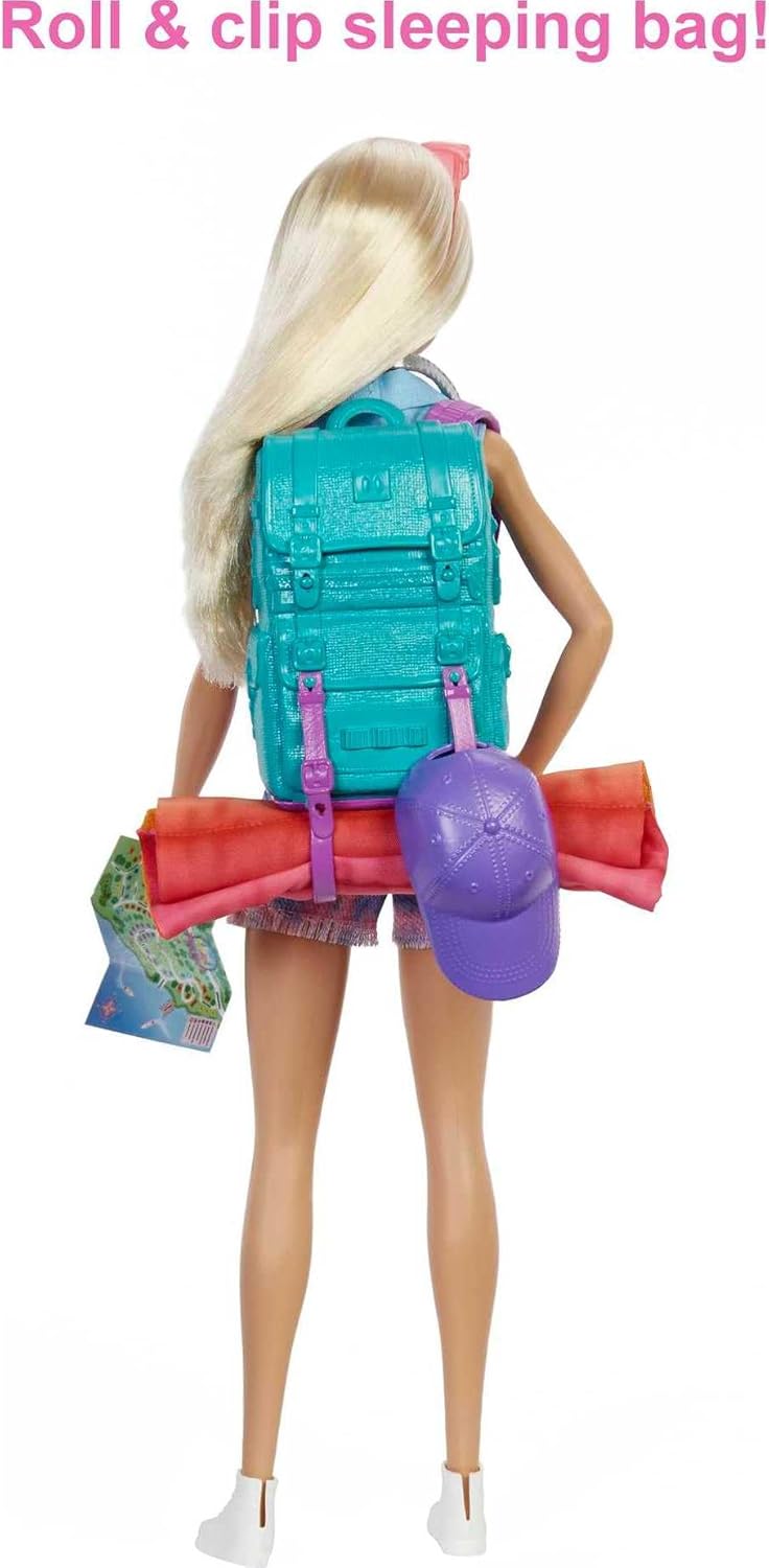Barbie Doll and Accessories, It Takes Two “Malibu” Camping Doll with Pet Puppy and 10+ Accessories Malibu Camping