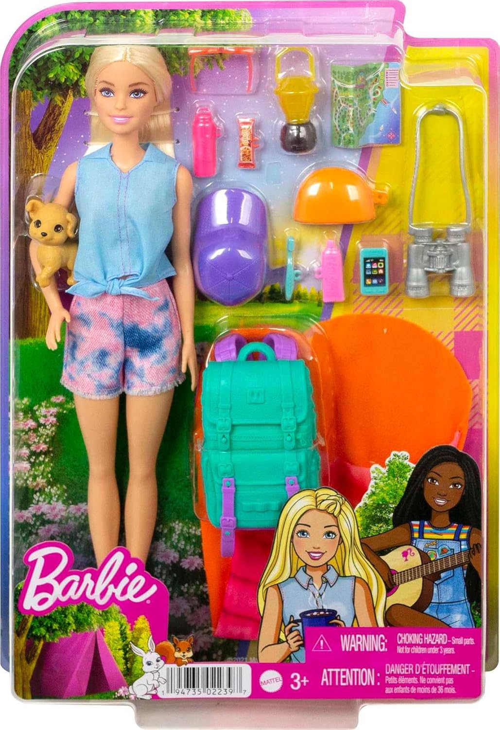 Barbie Doll and Accessories, It Takes Two “Malibu” Camping Doll with Pet Puppy and 10+ Accessories Malibu Camping