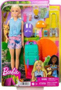 Barbie Doll and Accessories, It Takes Two “Malibu” Camping Doll with Pet Puppy and 10+ Accessories Malibu Camping
