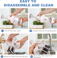 Pαmperεd Chεf Food Chopper, Vegetable Chopper, Onion Chopper, Garlic Chopper, Nuts Chopper - Hand Chopper For Vegetables Salads Onion Ginger Carrot Garlic Fruit, Dishwasher-safe, White, Easy to Clean