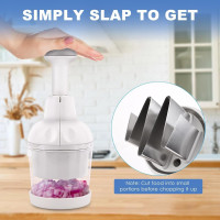 Pαmperεd Chεf Food Chopper, Vegetable Chopper, Onion Chopper, Garlic Chopper, Nuts Chopper - Hand Chopper For Vegetables Salads Onion Ginger Carrot Garlic Fruit, Dishwasher-safe, White, Easy to Clean